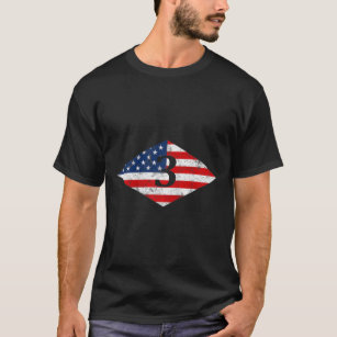 Arméns Skogsvaktare USA Flagga Diamond Vintage 3:e T Shirt