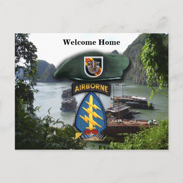 Arméns specialförband gröna beretterna vietnam nam vykort (Framsida)