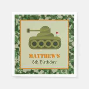 Arméns Tank Napkins - Boy Birthday Military Soldie Pappersservett