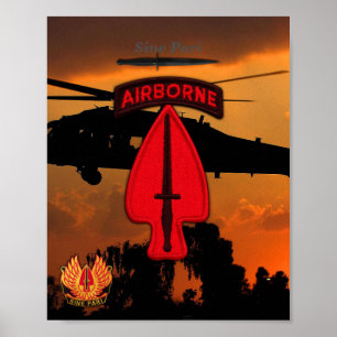 Arméns USASOC Speciella Ops LRRPS LRRP Recon Veter Poster