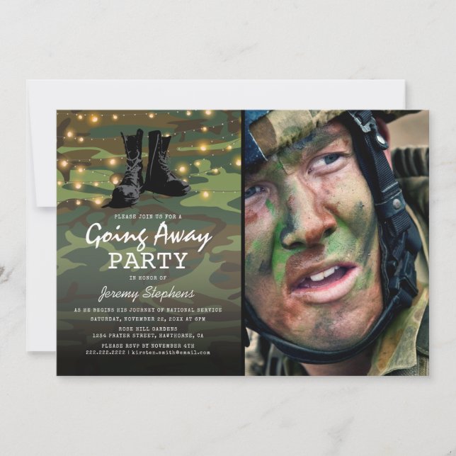 Arméns utflytning från Photo Party Inbjudningar (Framsida)