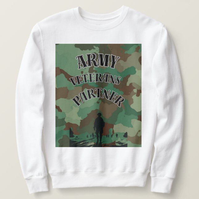Arméns Veteranpartner Lång Ärmad Tröja (Design framsida)