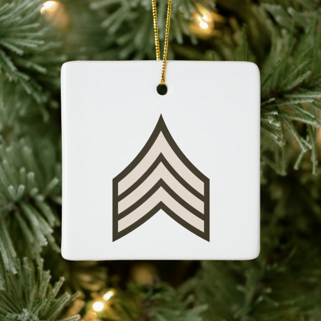 Armésergeant rank julgransprydnad keramik (Träd)