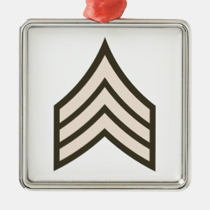 Armésergeant rank julgransprydnad metall