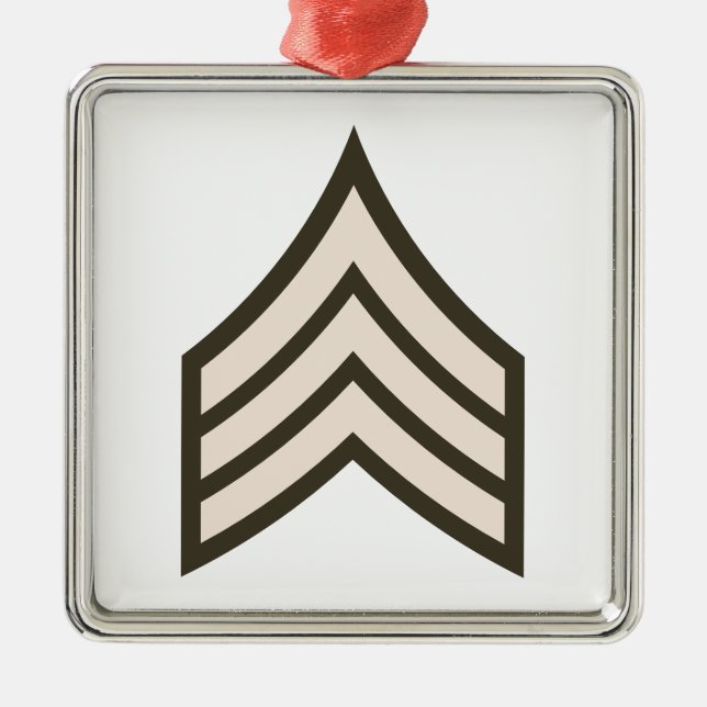 Armésergeant rank julgransprydnad metall (Framsidan)