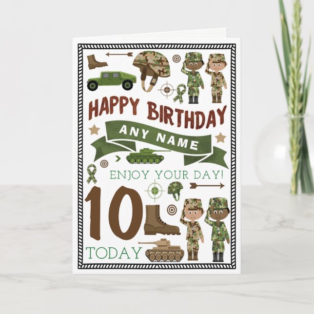 Armésoldat Personlig Birthday Card Kort (Framsida)