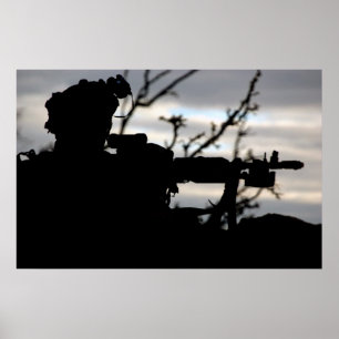 Armésoldat Silhouette Poster