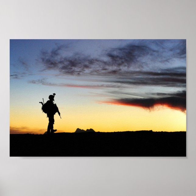Armésoldat Silhouette Poster (Framsidan)