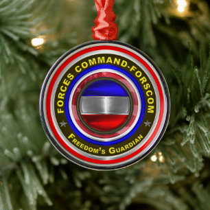 Arméstyrkornas kommando-FORSCOM Keepsaké-jul Julgransprydnad Metall