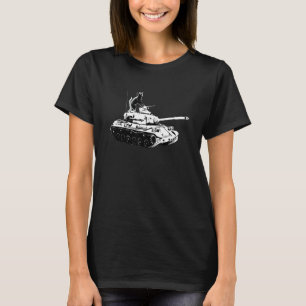 Armétank Katt Militär Rolig Kitty Katt Kattälskare T Shirt