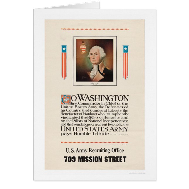 ArméTribute till Washington Hälsningskort (Framsidan)