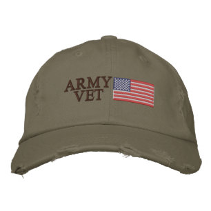 Armévet med American Flagga Patriotic Broderad Keps