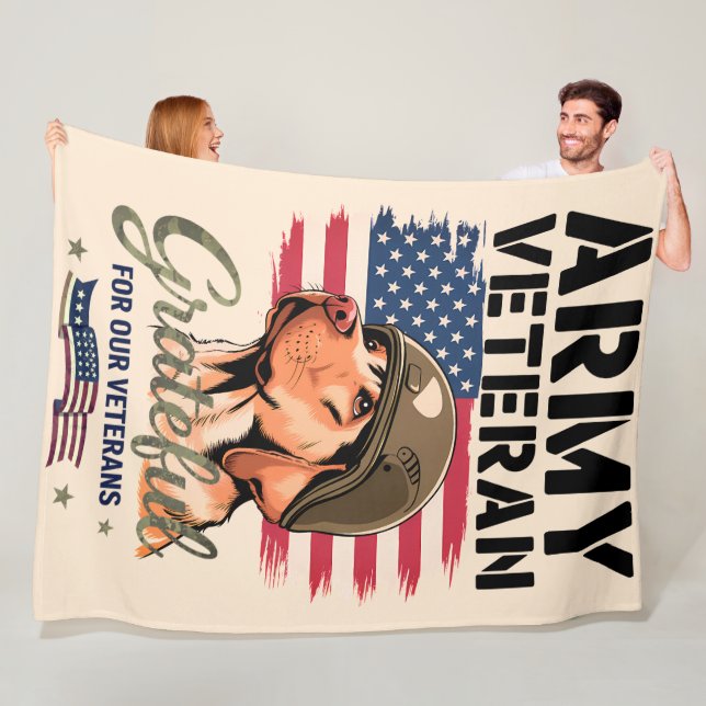 Arméveteran - Flanellfilt, 150x200 cm Fleecefilt (På plats)