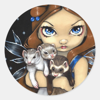 "Armful of Ferrets"-märke Runt Klistermärke