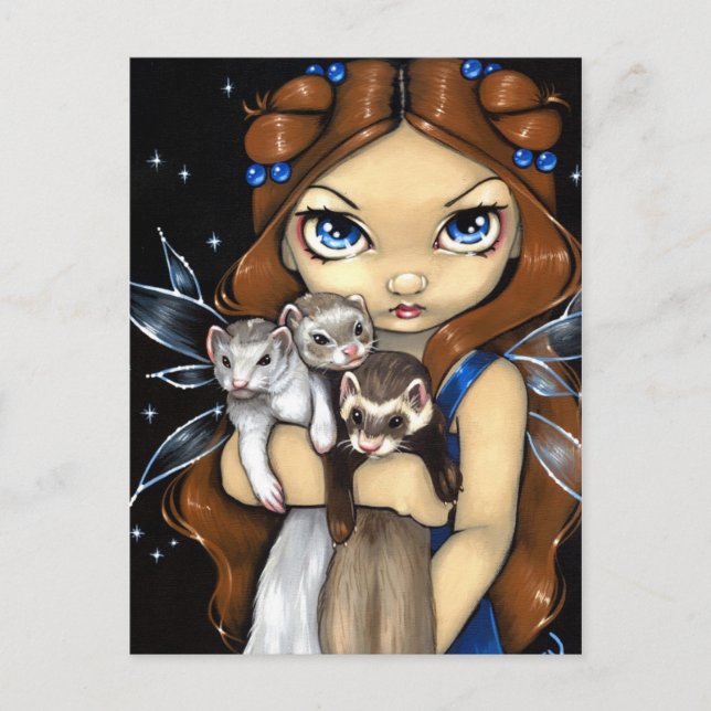 "Armful of Ferrets" vykort (Framsida)
