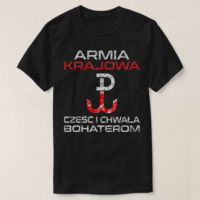 Armia Krajowa 1944 Poland Polskie Polish Resistanc T Shirt (Design framsida)