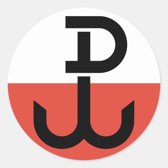 Armia Krajowa Flagga Runt Klistermärke (Framsida)