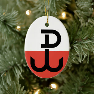 Armia Krajowas flagga Julgransprydnad Keramik