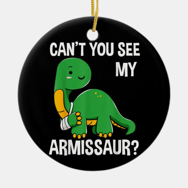 Armisaur Broken Bones Arm Injury Dinosaur Recover Julgransprydnad Keramik (Framsidan)