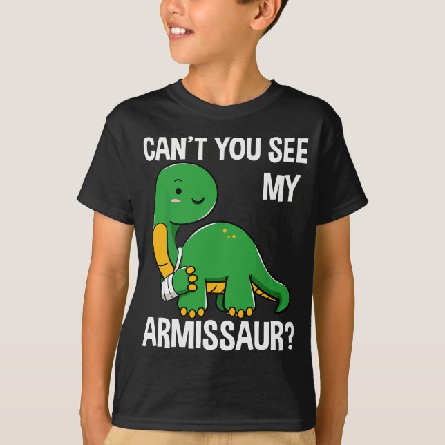 Armisaur Broken Bones Arm Injury Dinosaur Recover T Shirt (Framsida)