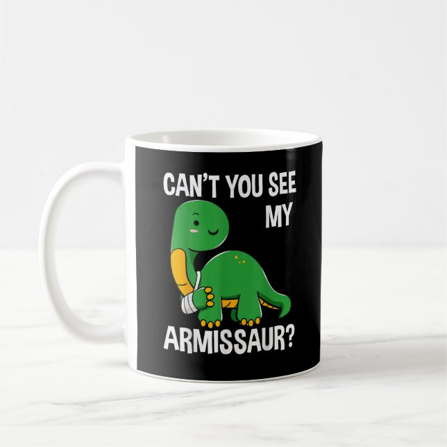 Armissaur brutna ben Arm skada Dinosaurier Tillfri Kaffemugg (Vänster)