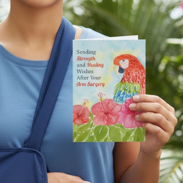 Armkirurgi Healing Scarlet Macaws, Hibiskus Kort (Skapare uppladdad)
