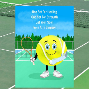 Armkirurgi Snart Bättre Kort Söt Tennisboll i Gips