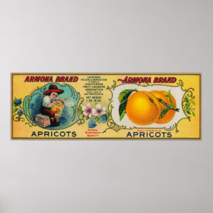Armona Apricot-etikett Poster