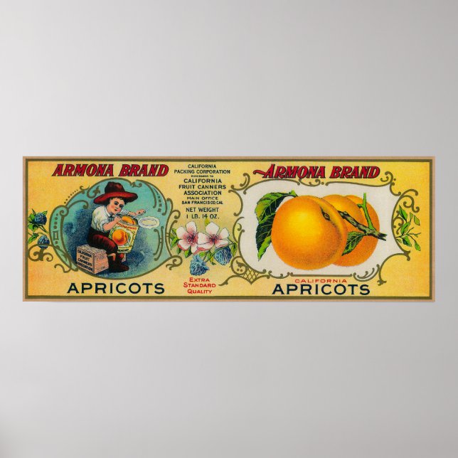 Armona Apricot-etikett Poster (Framsidan)