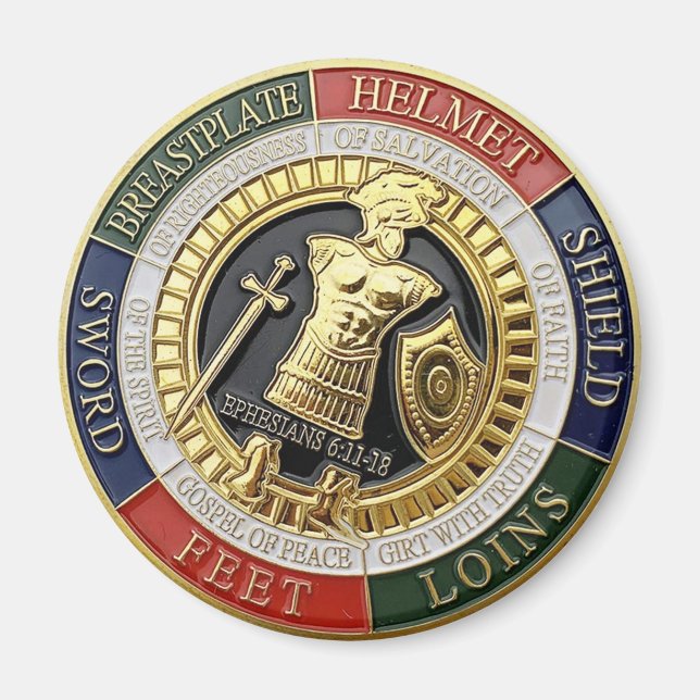 Armor av gud hjälm för frälsning magnet (Framsidan)