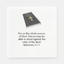 Armor av Gud Napkins w/Bible