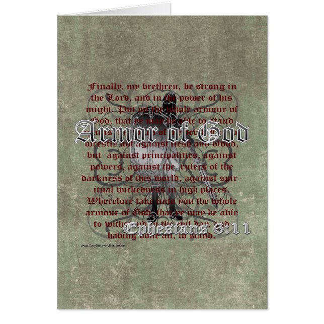 Armor av guden, Ephesians 6:10 - 18, kristen Hälsningskort (Framsidan)