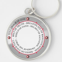 Armor av guden Keychain Rund Silverfärgad Nyckelring