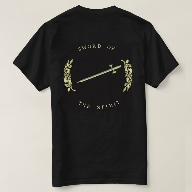 Armor av GUDEN - svärd av anden Tee Shirt (Design baksida)