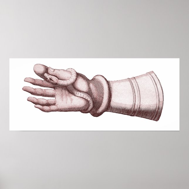 Armor Gauntlet Holding a Snake Unique Old Image Poster (Framsidan)