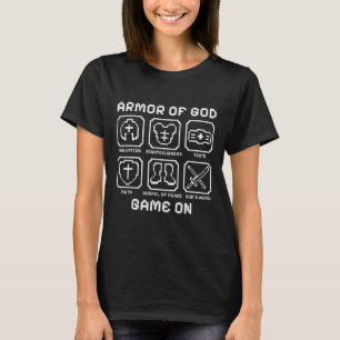 Armor till gud Pixel Faith Christian Video Game T Shirt