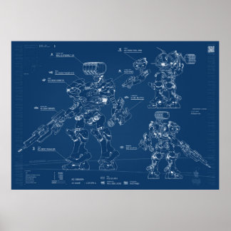 Armored core Blueprint Poster