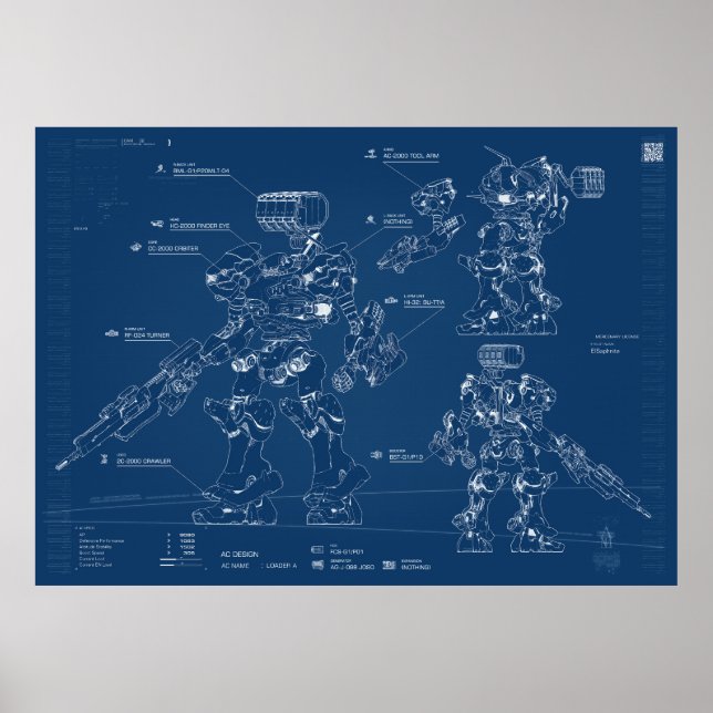 Armored core Blueprint Poster (Framsidan)