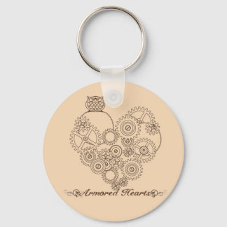 Armored Hearts Steampunk Keychain Nyckelring