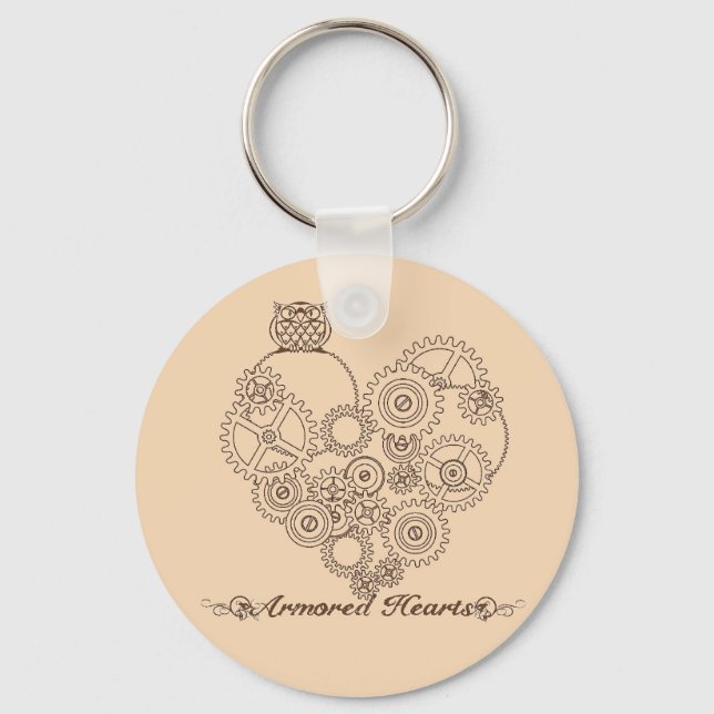 Armored Hearts Steampunk Keychain Nyckelring (Framsida)
