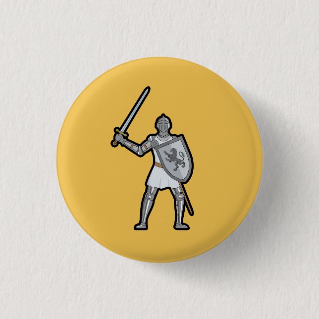 Armored Medieval Knight Button Knapp (Framsida)