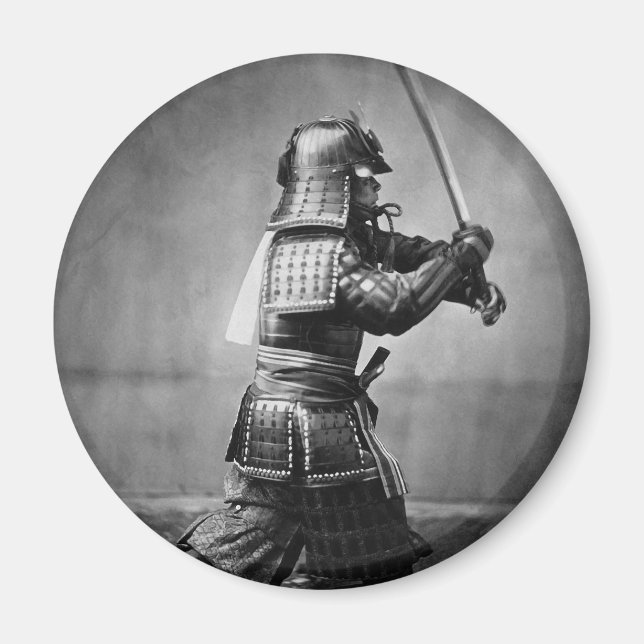 Armored Samurai med Sword och Dagger 1860 Magnet (Framsidan)