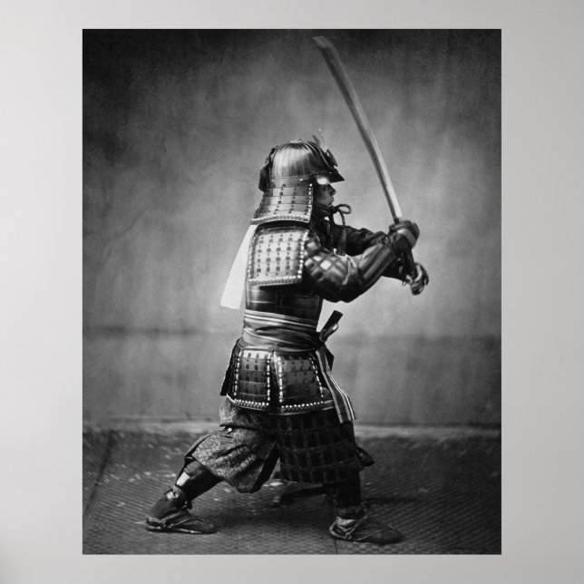 Armored Samurai med Sword och Dagger 1860 Poster (Framsidan)