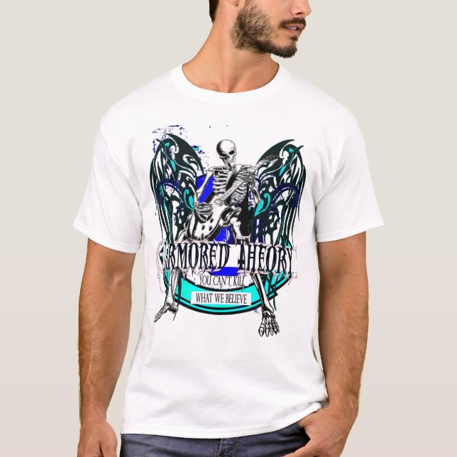 Armored teori episka (så metall) Vit T Tee Shirt (Framsida)