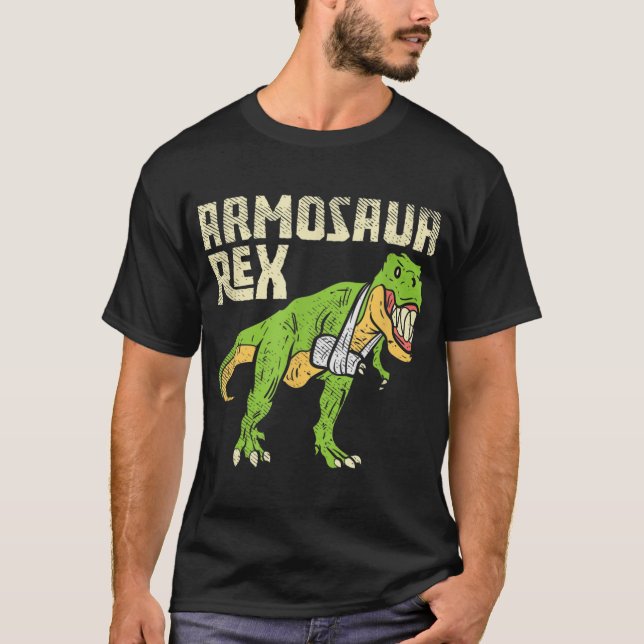 Armosaur Rex Dinosaur Fractured Ärmar Broken Arm S T Shirt (Framsida)