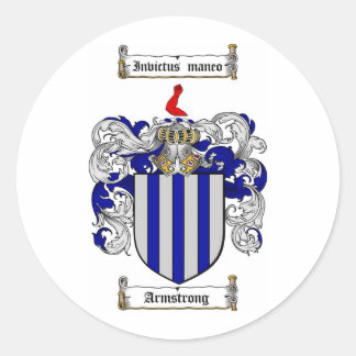 ARMSTRONG FAMILY CREST - ARMSTRONG JACKA AV ARM RUNT KLISTERMÄRKE