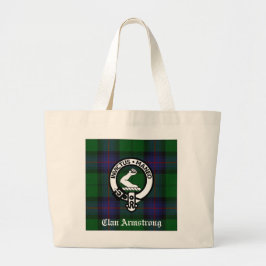 Armstrong Family Crest & Tartan Tote Bag Jumbo Tygkasse