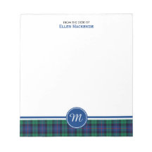 Armstrong Family Tartan Blue och Grönt Monogram