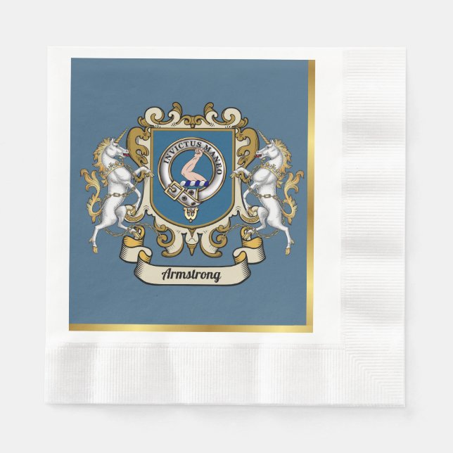 Armstrong Klan Badge Blue Personlig Pappersservett (Framsidan)