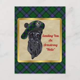 Armstrong Klan Badge & Tartan Postcard Vykort